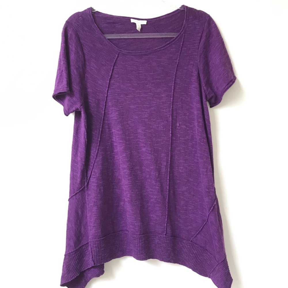 Eileen Fisher Asymmetric Seam Linen Blend Top